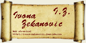 Ivona Zekanović vizit kartica